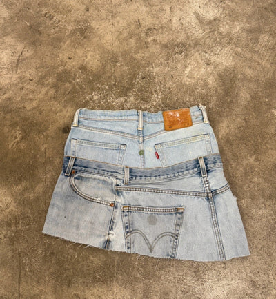 Double Denim Mini Skirts 30W