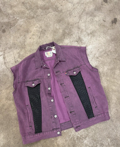 Denim Woven Biker Jacket M