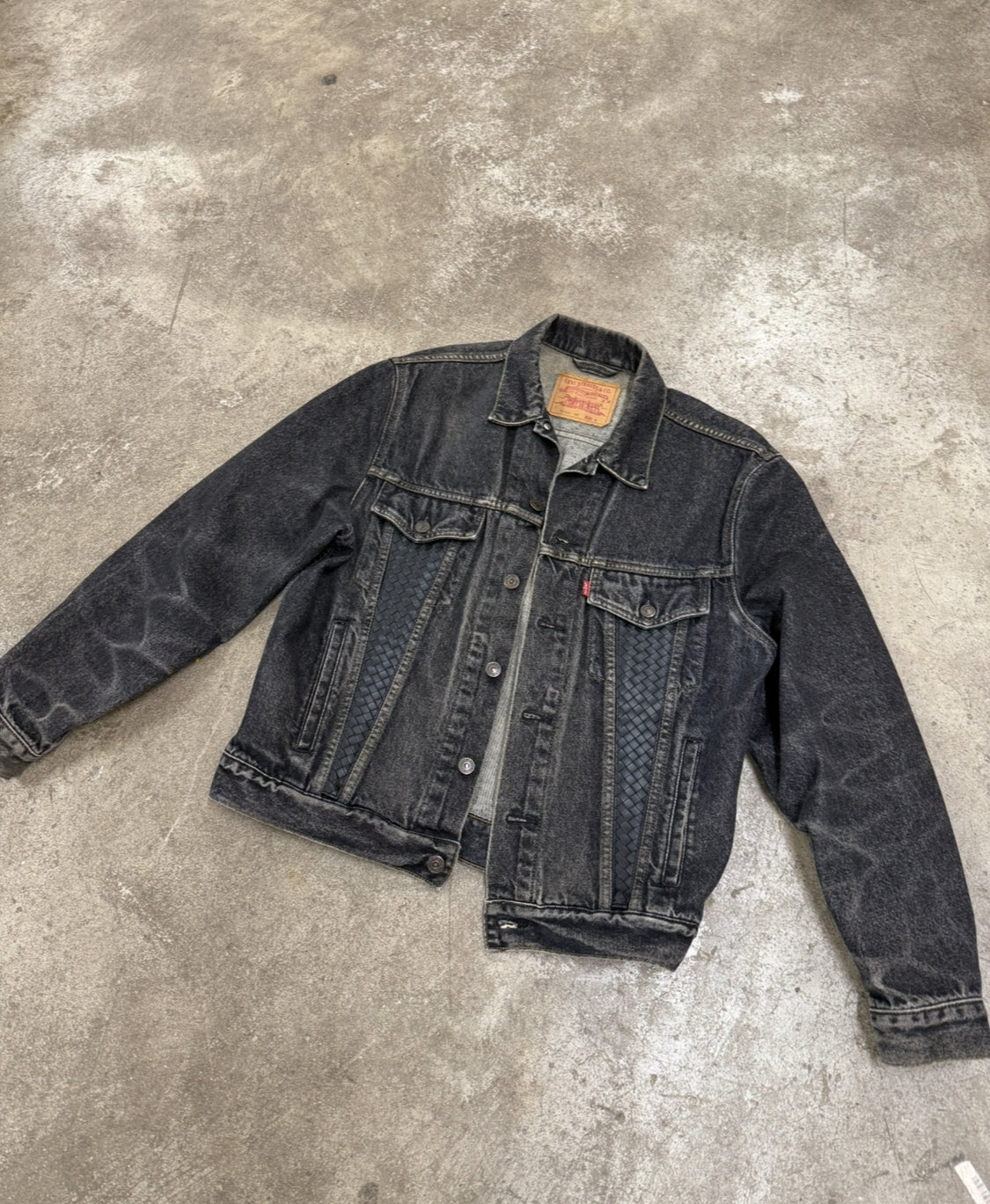 Custom Woven denim jacket M