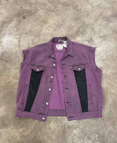 Denim Woven Biker Jacket M